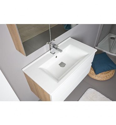 Kit meuble salle de bain EGAN série MAF, blanc mat / Asteiche