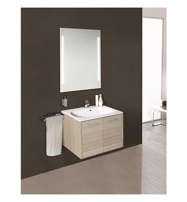 Kit meuble salle de bain ENI série MAA, meleze bicolor largeur 600 mm *BG*