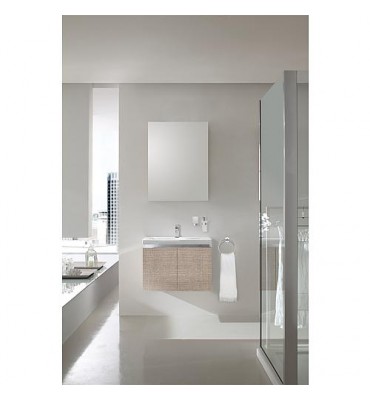 Kit meuble salle de bain EOLA tranche écru, largeur 600mm 2 portes *BG*