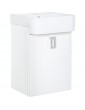 Meuble sous vasque + vasque céramique EDMA 1 porte, blanc, butée droite, 355x550x278/355